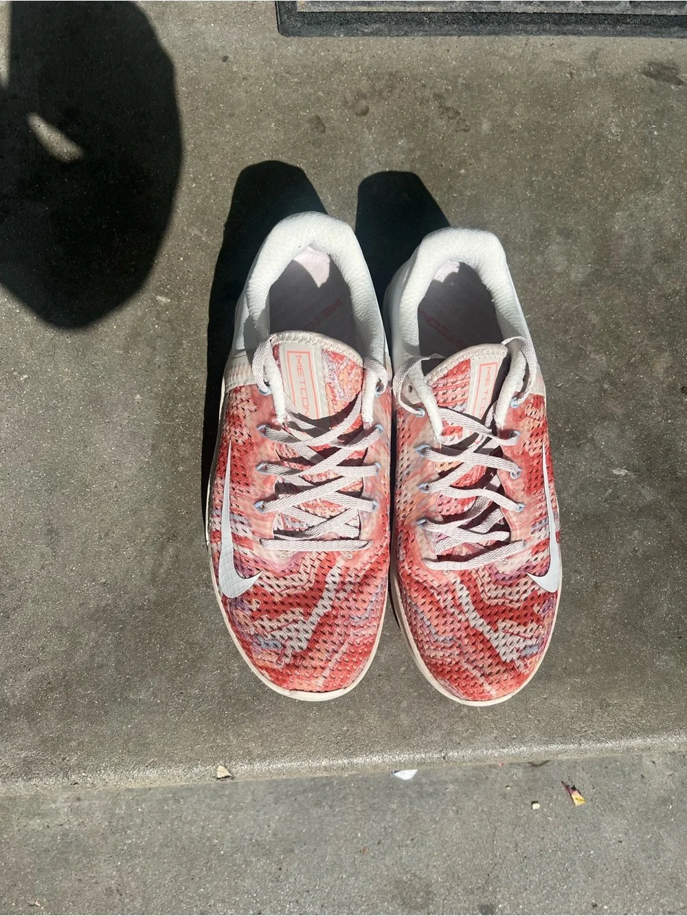 Nike Coral and White Knit Running Shoes